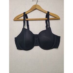 Ambrielle 40DD Balconette Bra Chic Lace Underwire Black Adjustable Straps